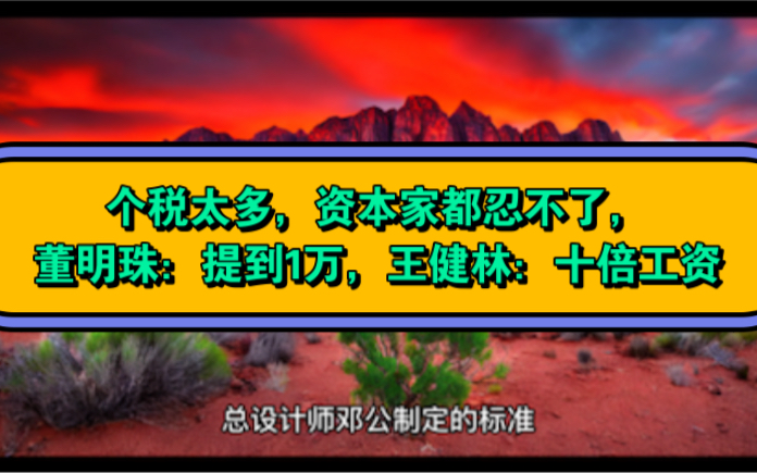 个税太多,资本家都忍不了,董明珠:提到1万,王健林:十倍工资哔哩哔哩bilibili