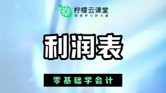 Download Video: 【柠檬云课堂】税务会计实操-利润表