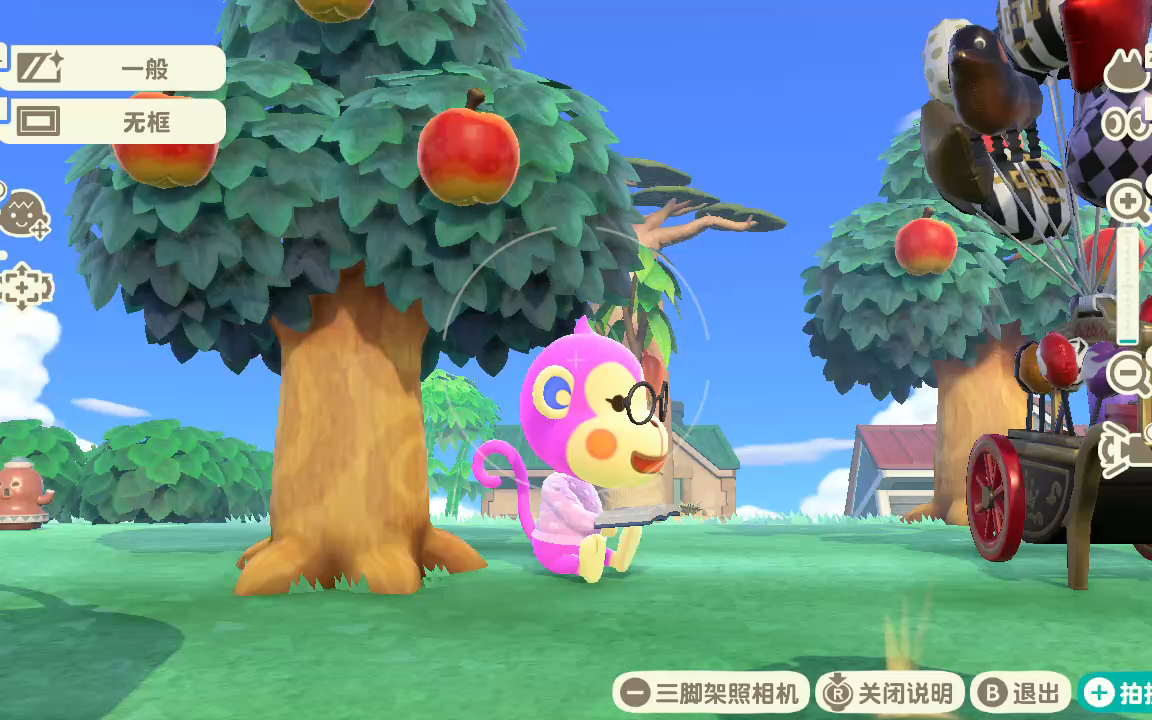 动森给认真看书的七七特写