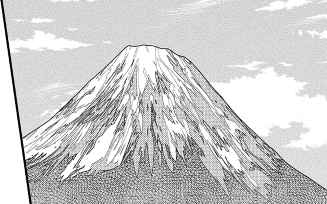 富士山素描画简易图片