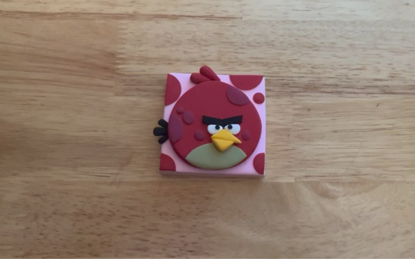 愤怒的小鸟-大红-粘土冰箱贴-手工制作