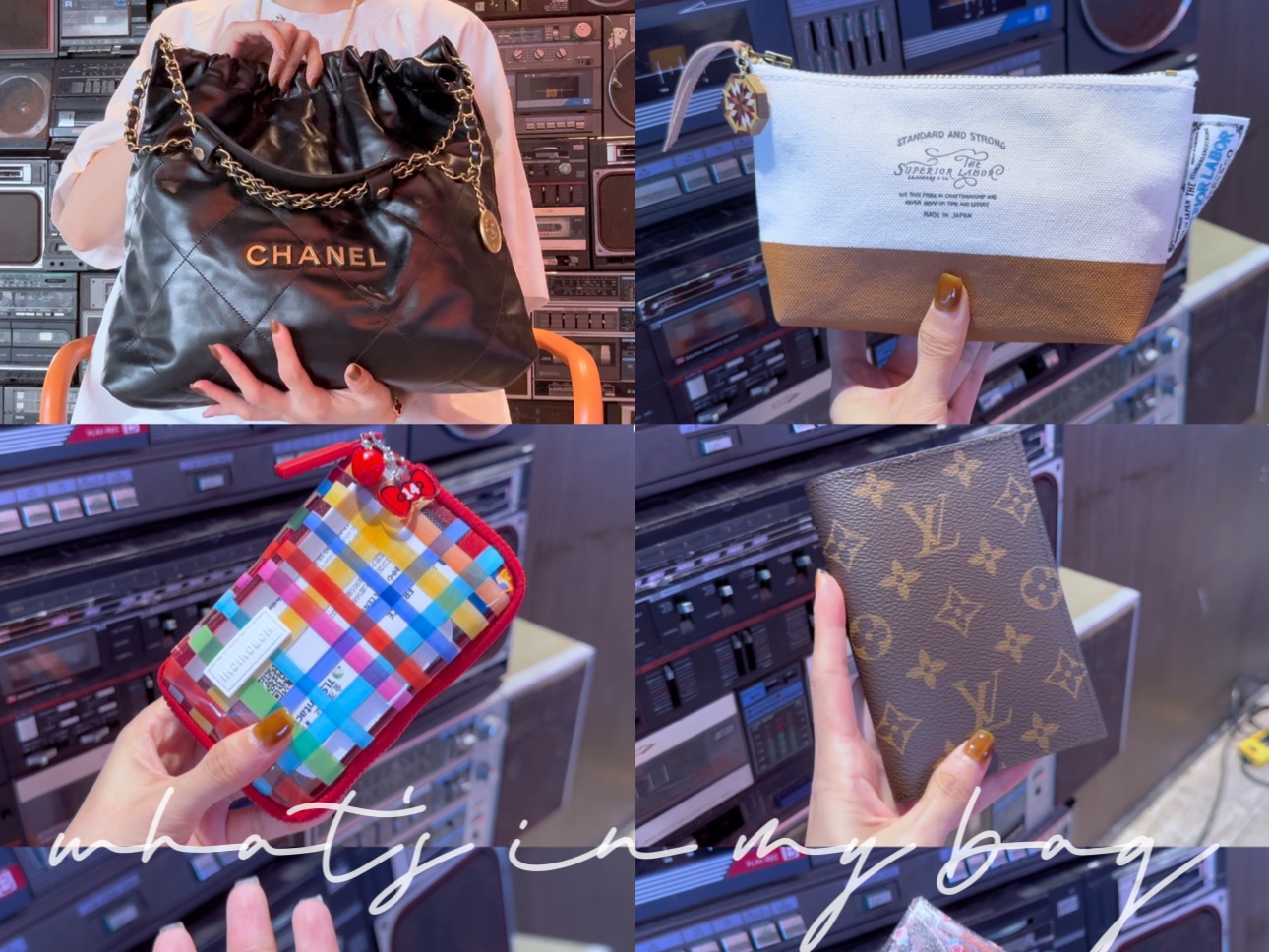 what's in my bag?丹桂飘香来翻个chanel22bag|LV护照夹|hobo风琴pvc|仓敷饺子包|星月菩提|翡翠|kitty哔哩哔哩bilibili