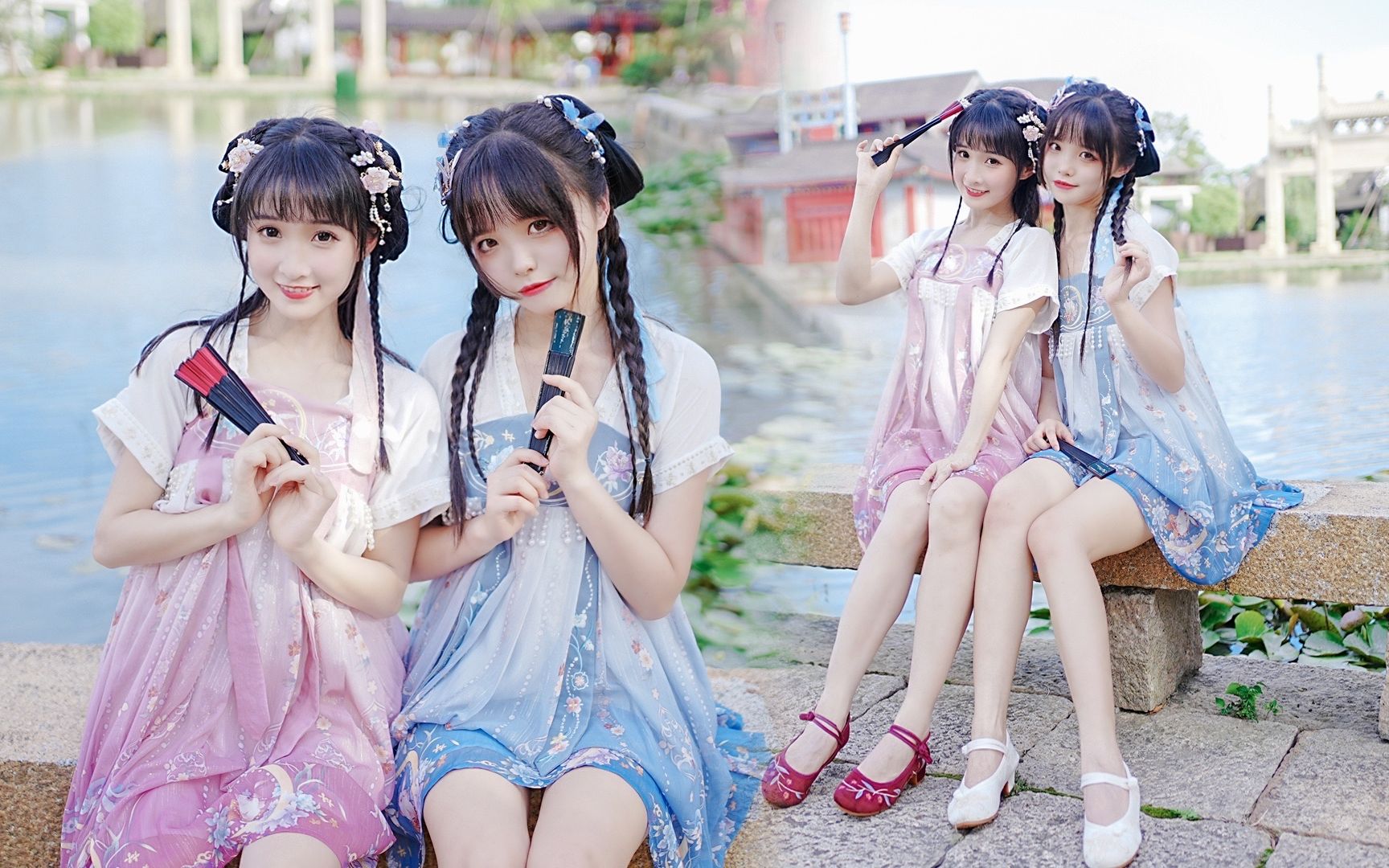 湖边绝色姐妹花~你选哪个带回家?_哔哩哔哩_bilibili