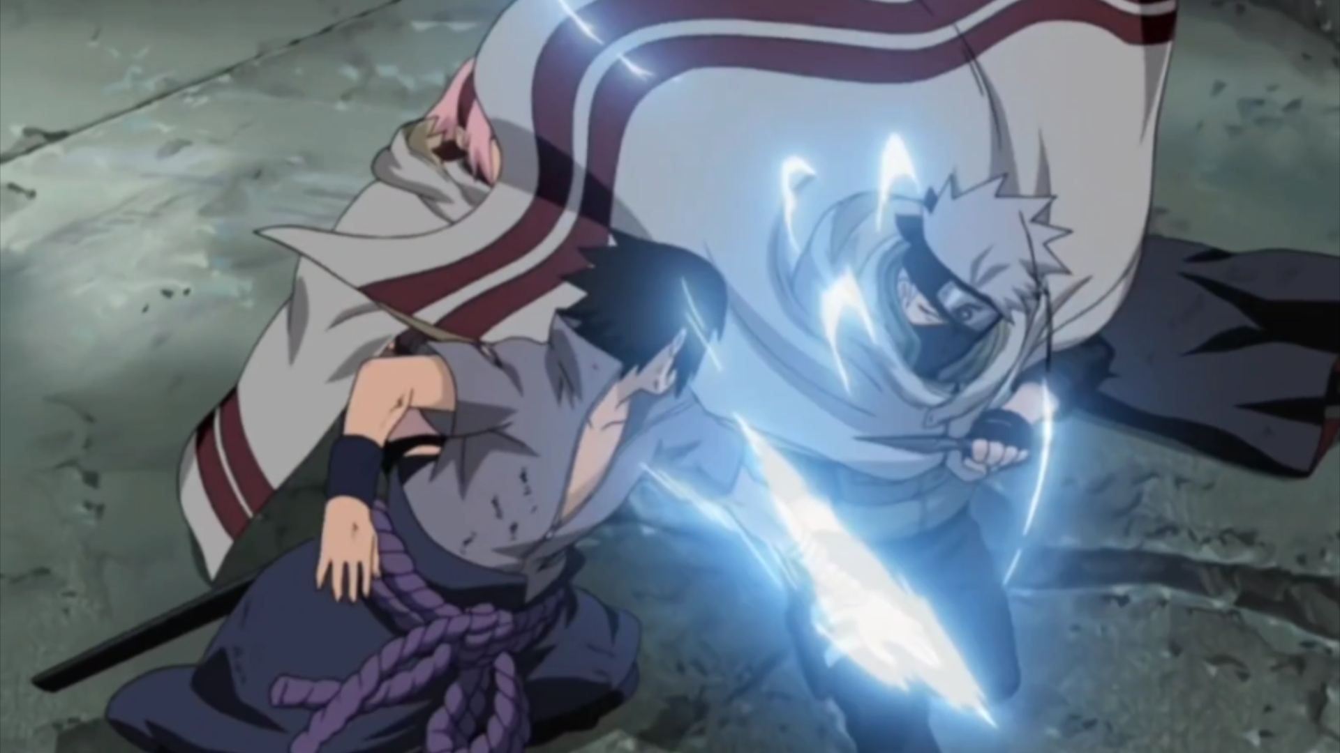 佐助准备背刺小樱,关键时刻卡卡西赶到救场,宇智波狂笑名场面诞生