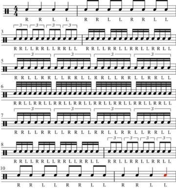 用双跳手法训练节奏,用节奏训练打快双跳