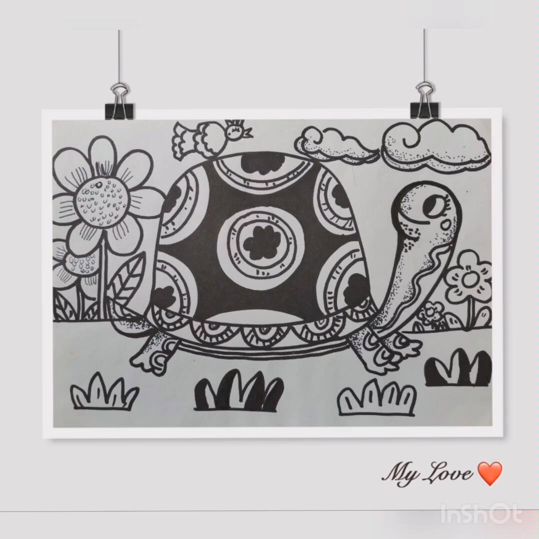 线描入门画《小乌龟》