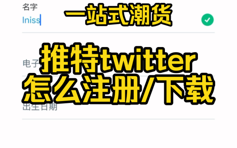 一站式潮货!推特怎么注册?收不到验证码?最新教程来了,教你一招搞定!哔哩哔哩bilibili