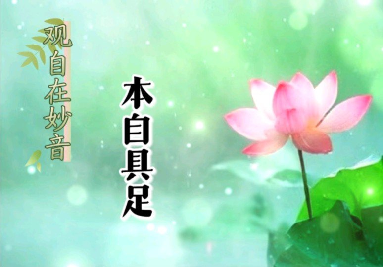 原来我们本自具足一切圆满啊!