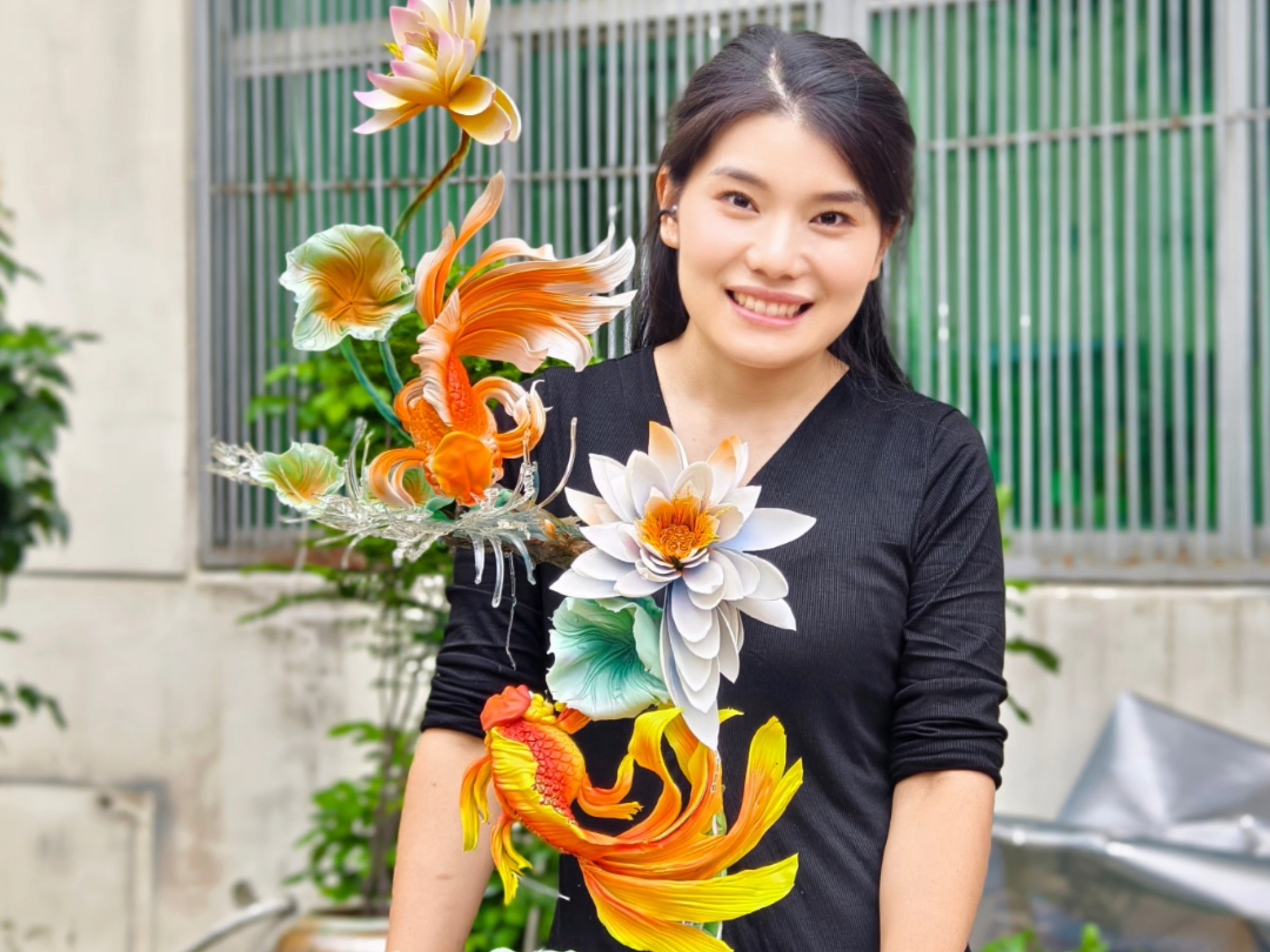 揭秘面塑荷花鱼的制作过程