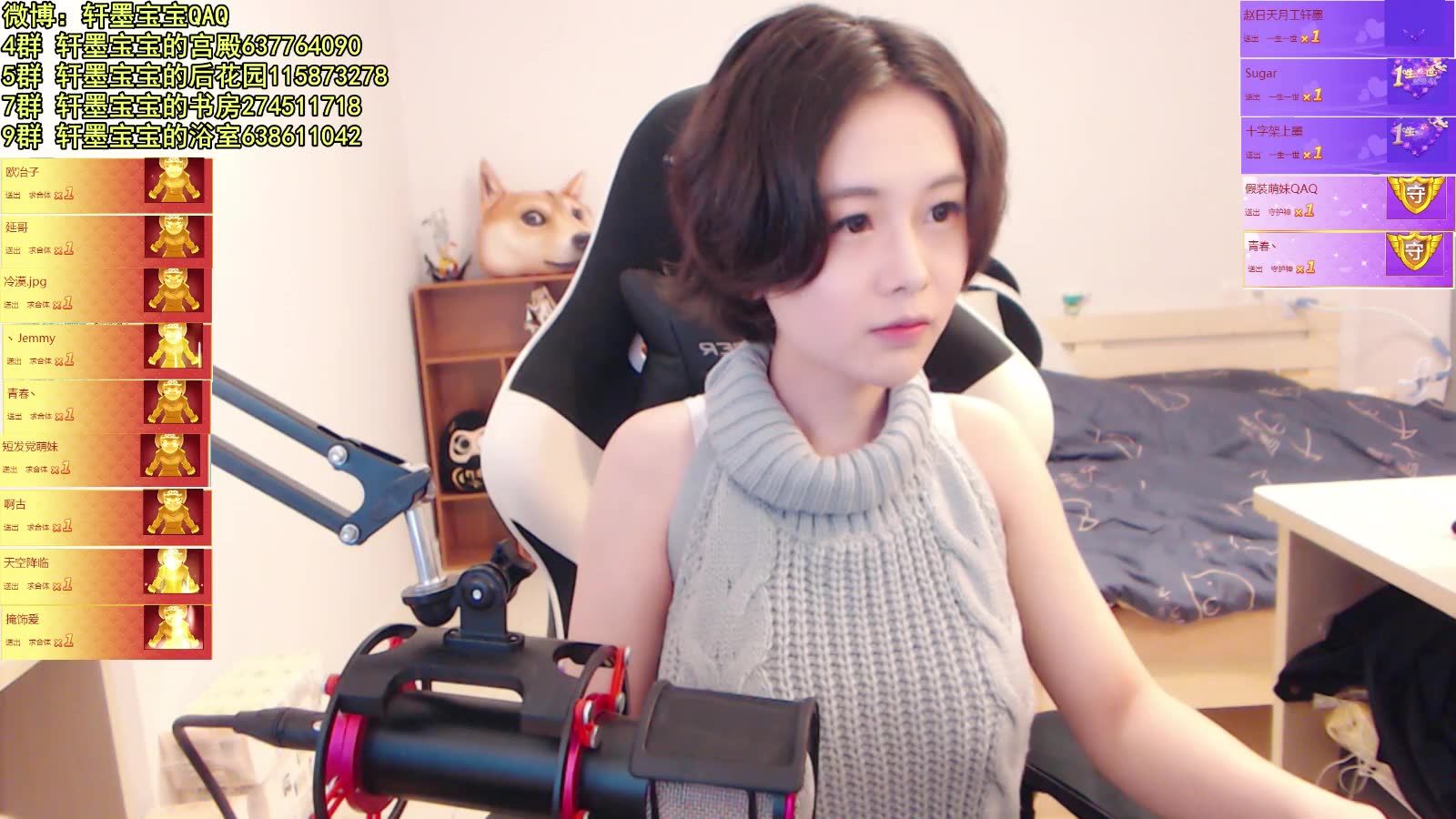 分享 收藏 -- -- 全民tv轩墨宝宝直播 穿露背毛衣的直播录像,进度条