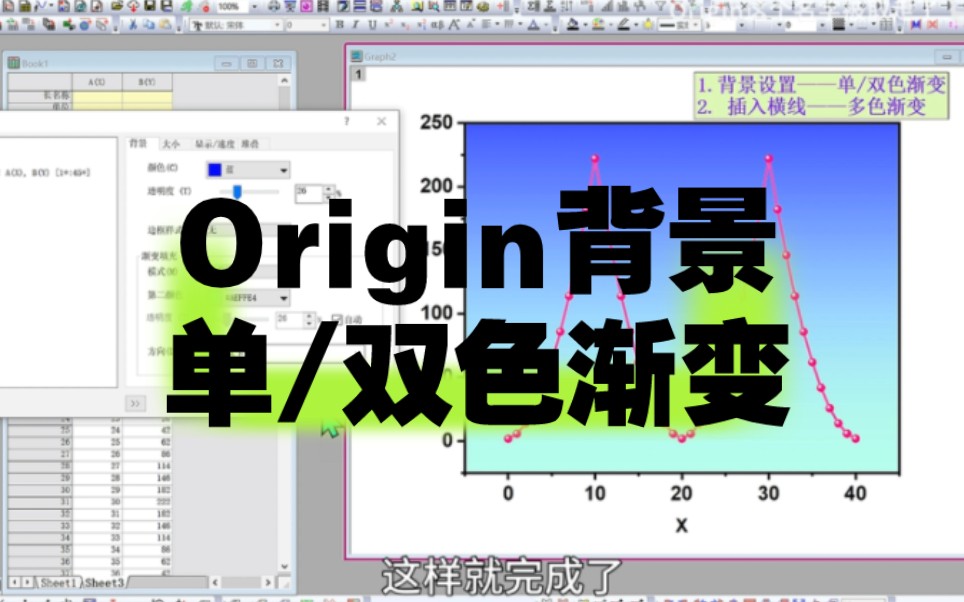 [图]Origin绘图：背景渐变色设置（1）——单/双色渐变