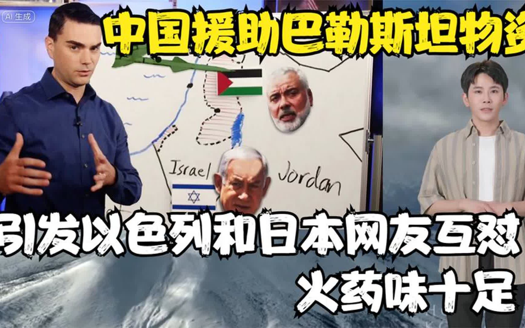 外网看中国援助巴勒斯坦物资,以色列和日本网友互怼,火药味十足