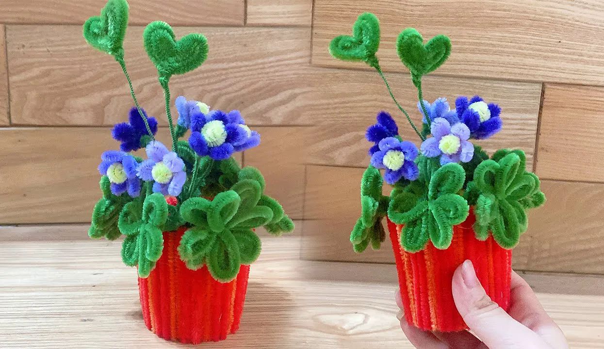 【diy simple crafts】幸运草扭扭棒花制作教程diy lucky flower pot