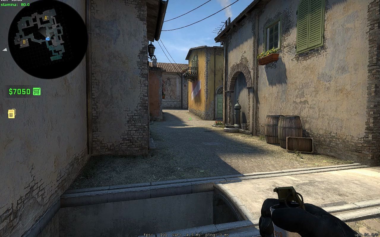 【csgo】小镇下水道口扔a包一点多用(64tick)
