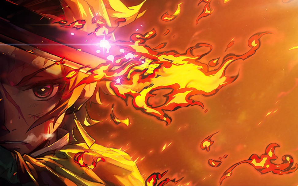 【鬼灭之刃】雷神觉醒,火神降临,欣赏雷与火带来的极致视觉盛宴_哔哩