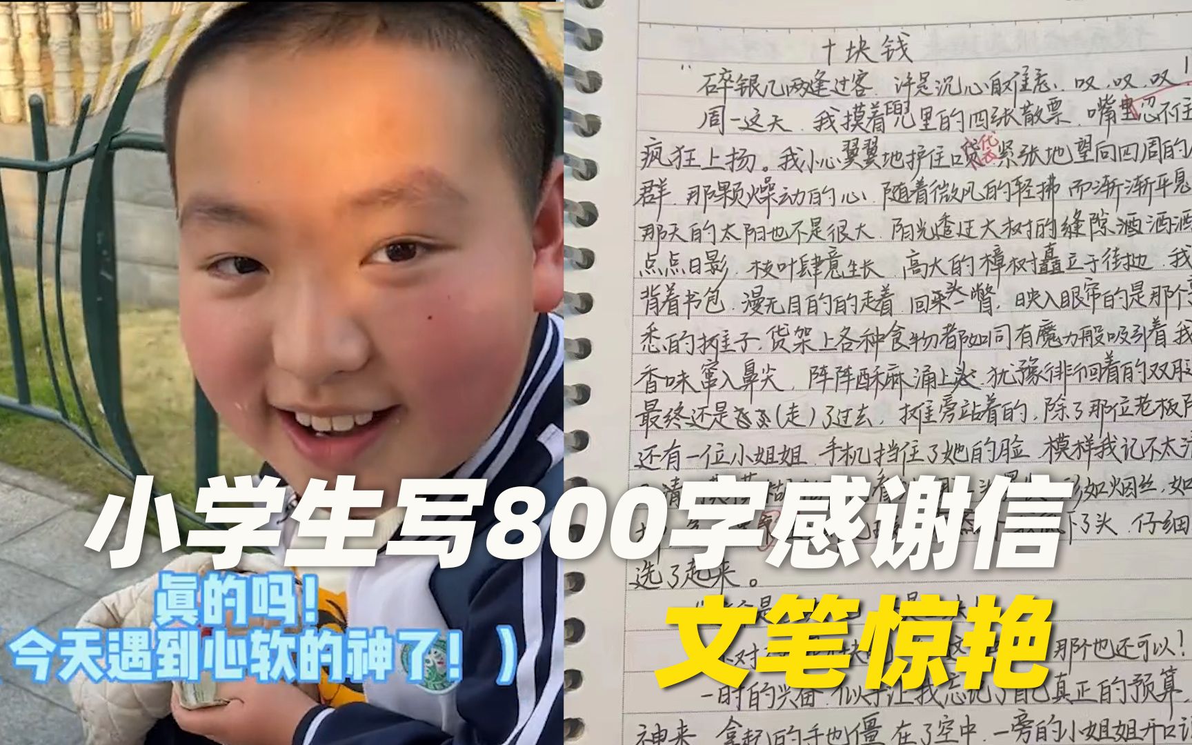 小学生写800字感谢信文笔惊艳网友:这孩子文笔有两下子!哔哩哔哩bilibili