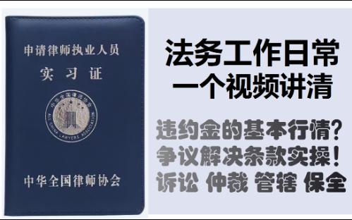 法务工作日常篇:我在甲方的日子里,什么样的法务叫靠谱?仲裁还是诉讼,管辖保全违约金行情,一个视频讲清哔哩哔哩bilibili