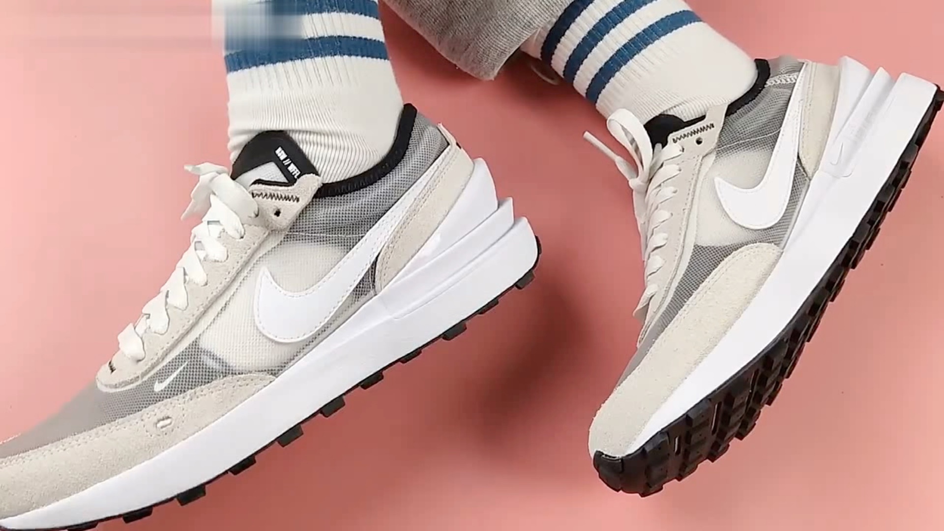 nike waffle one 米白灰增高缓震潮流跑鞋