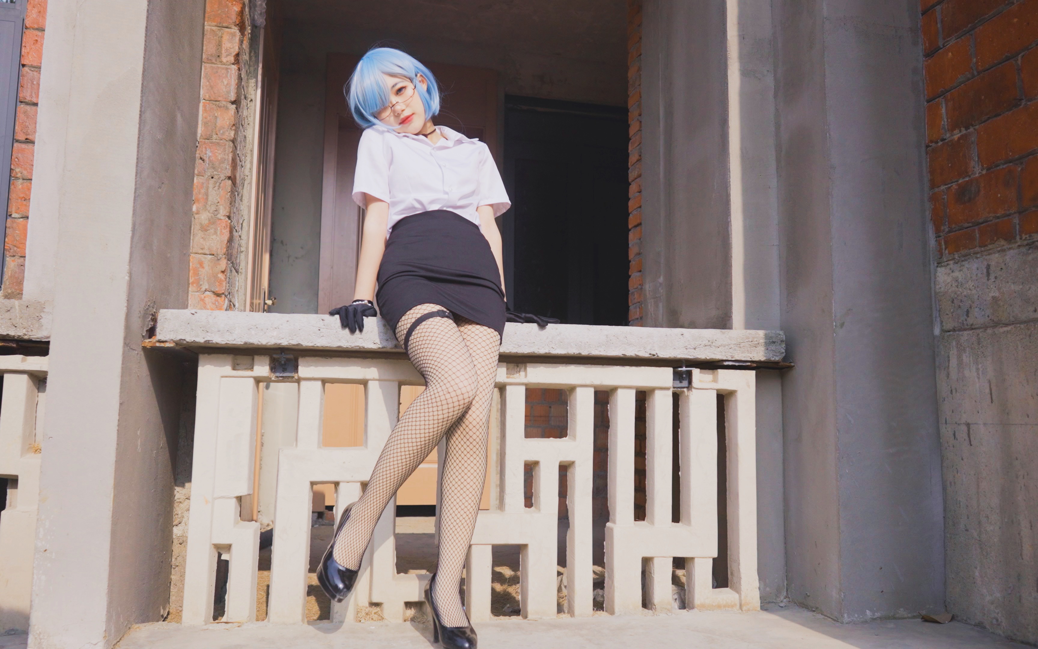 拍别人的漂亮女朋友系列38:黑丝渔网蕾姆_哔哩哔哩_bilibili