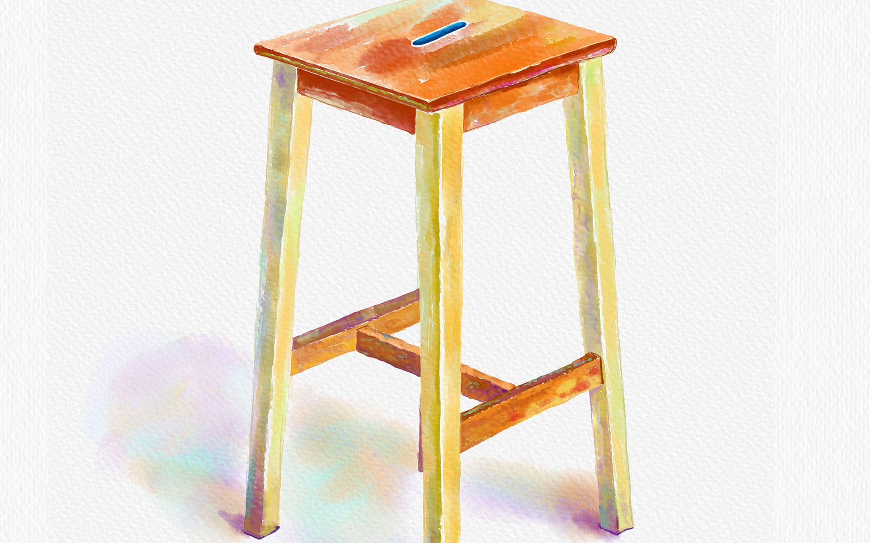 水彩高脚凳(电脑手绘)_哔哩哔哩 (゜-゜)つロ 干杯~-bilibili