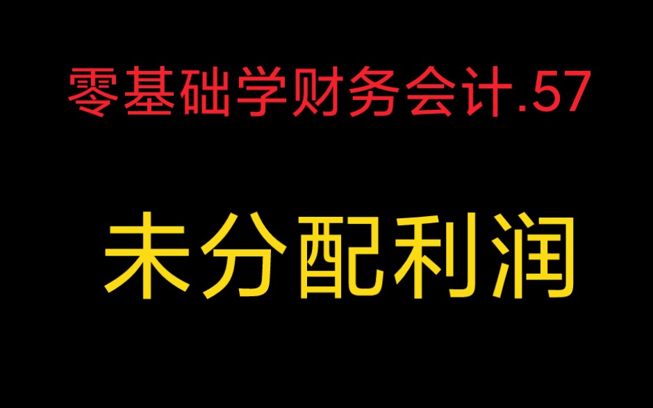 第57集零基础学财务会计.未分配利润哔哩哔哩bilibili