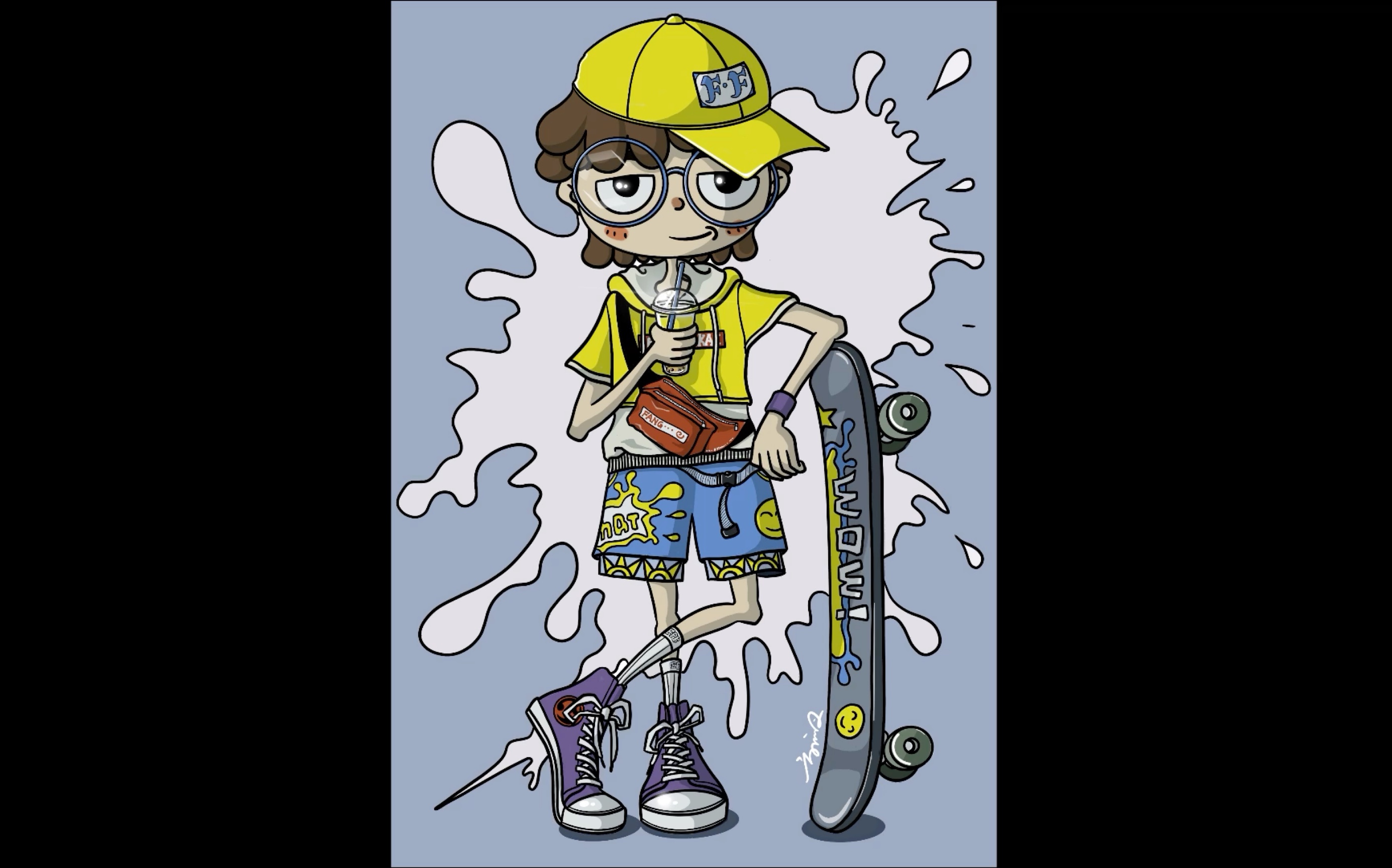 【ipad绘画/procreate】酷爱滑板的街头少年