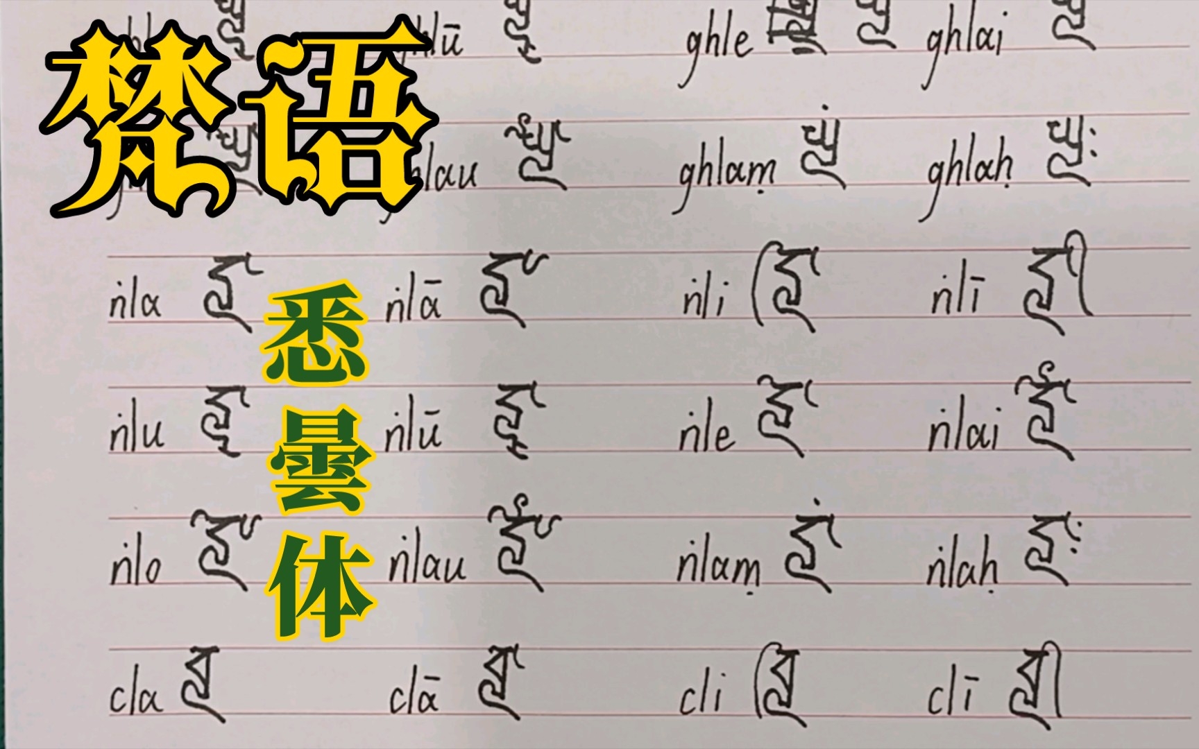 梵语悉曇体字母书写(一九〇)