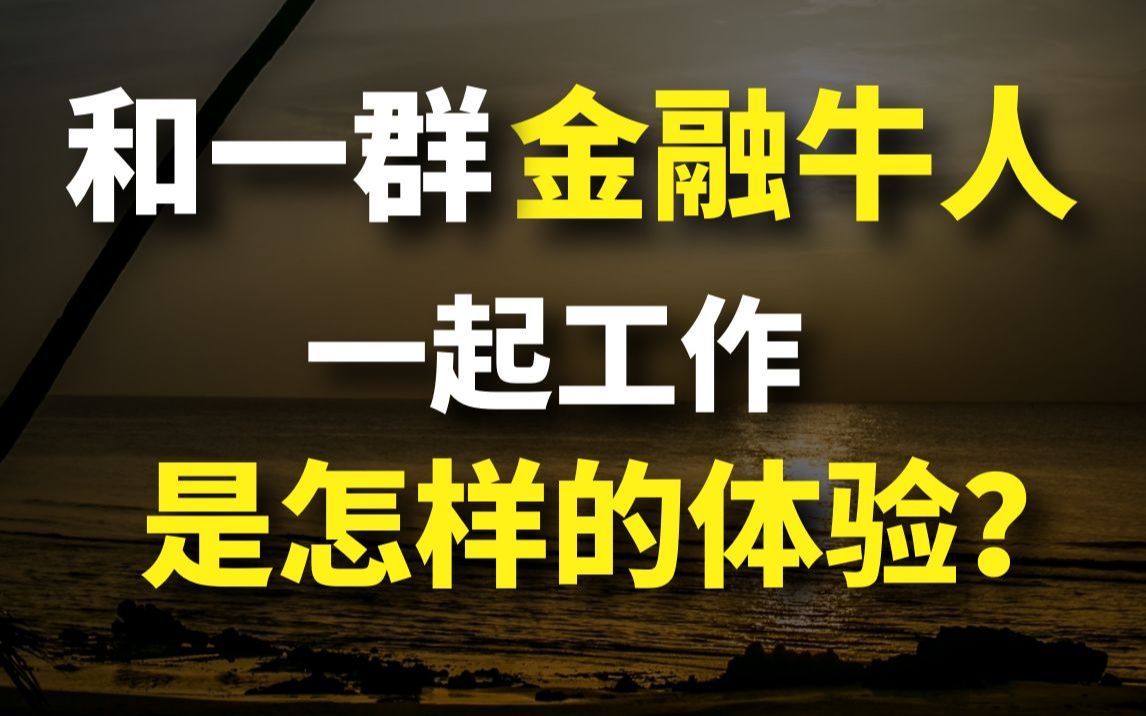 职场感受|和一群金融牛人一起工作是怎样的感受?哔哩哔哩bilibili