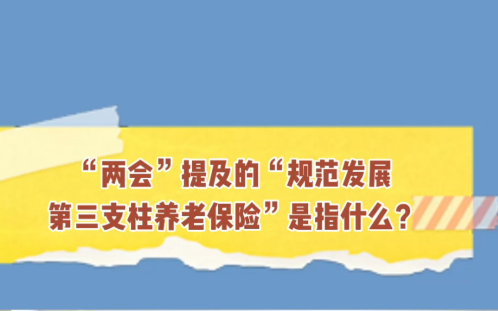 “两会”提及的“规范发展第三支柱养老保险”是指什么?哔哩哔哩bilibili