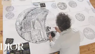 【大作字幕组】Pietro Ruffo将塔罗牌元素插画，融入迪奥高定服饰 - Christian Dior