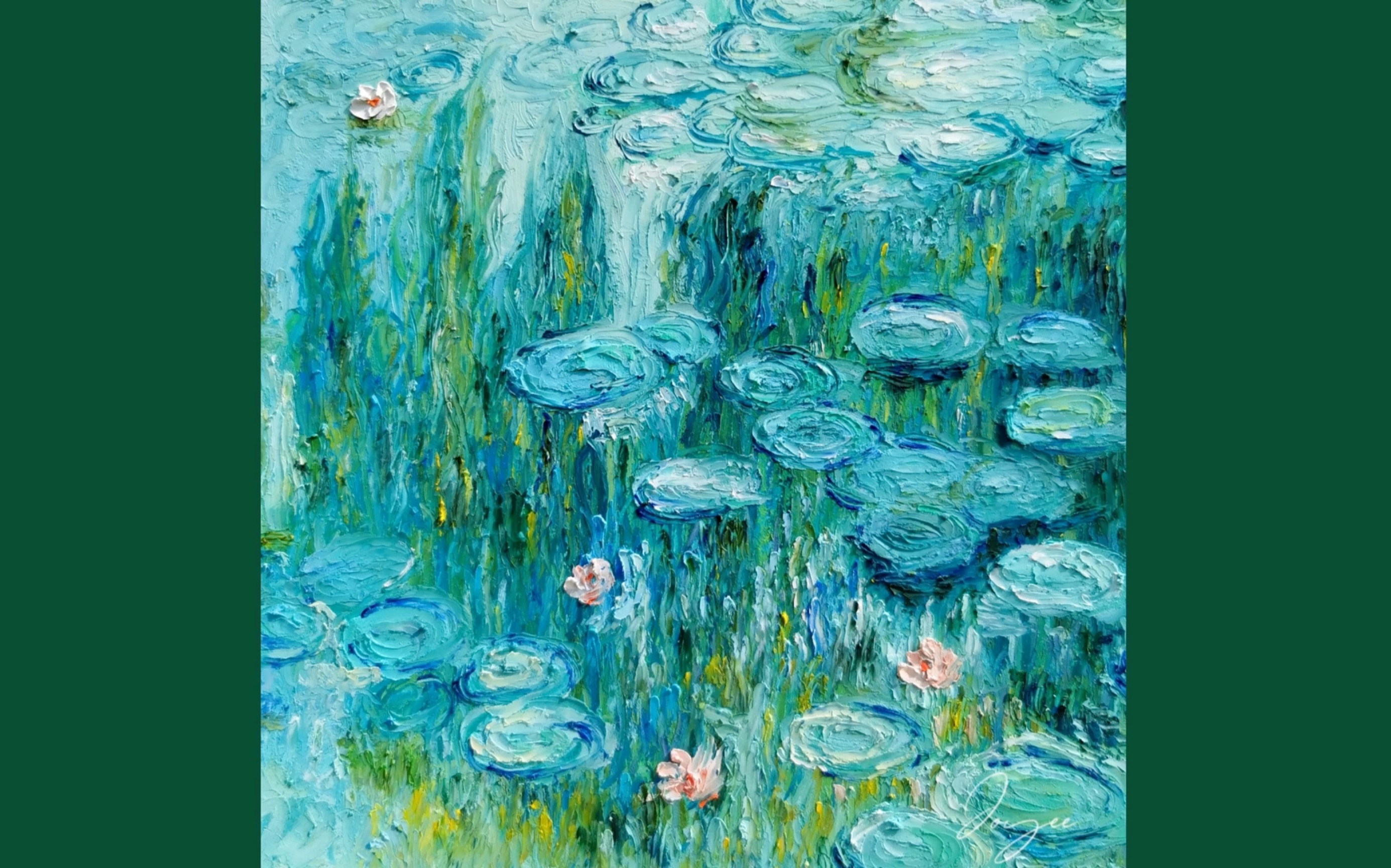 油画棒vlog莫奈睡莲我以为留住光就可以留住你