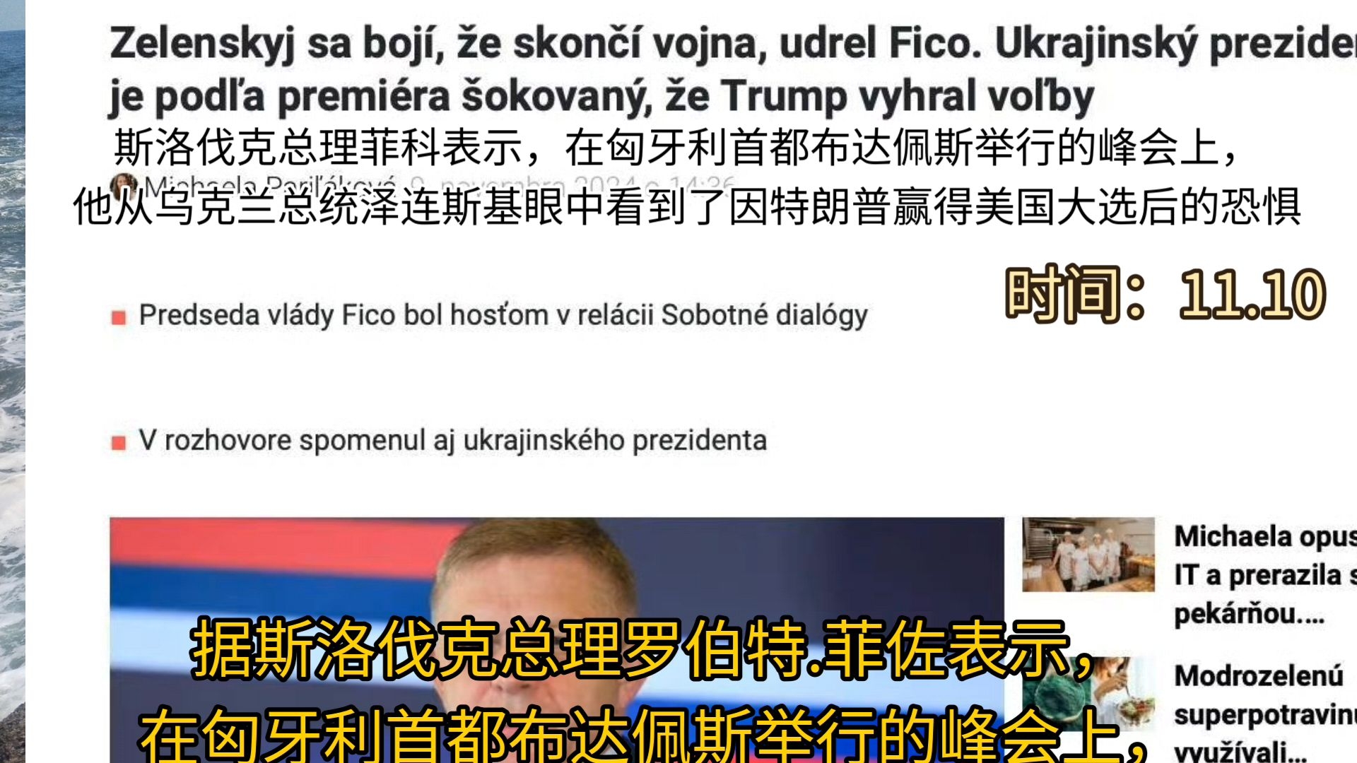 斯洛伐克总理菲科表示:泽连斯基在特朗普赢得大选后眼神感到恐惧哔哩哔哩bilibili