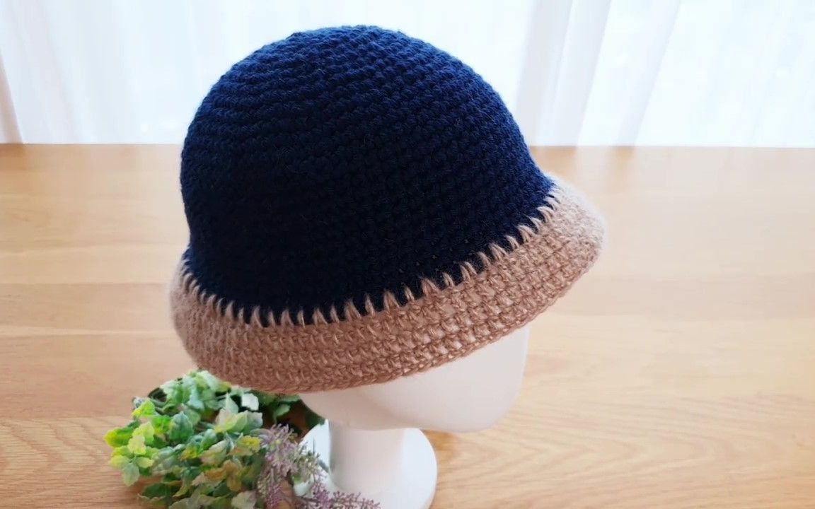 视频教程 | 钩针编织时尚拼色渔夫帽,秋季少不了的穿搭装饰