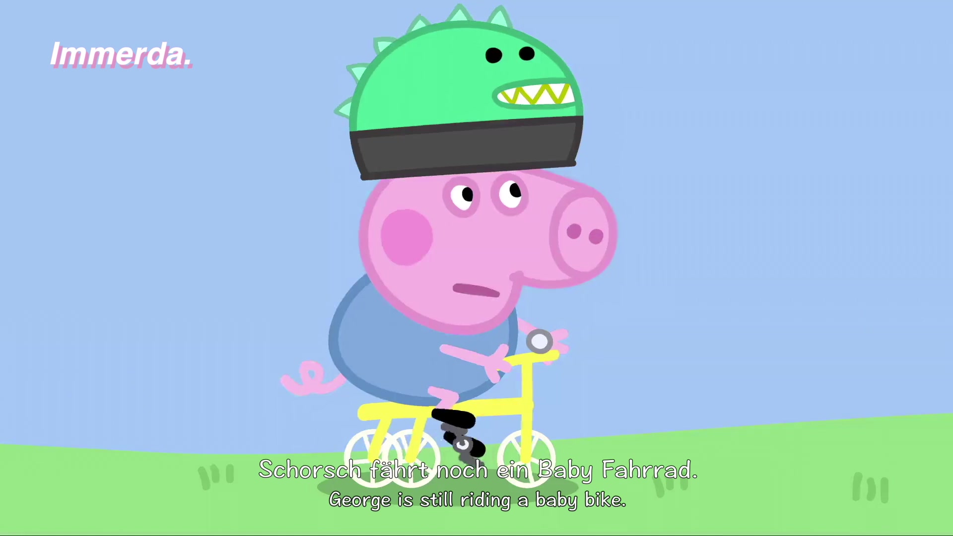 【小猪佩奇】【英语/德语】学骑自行车1
