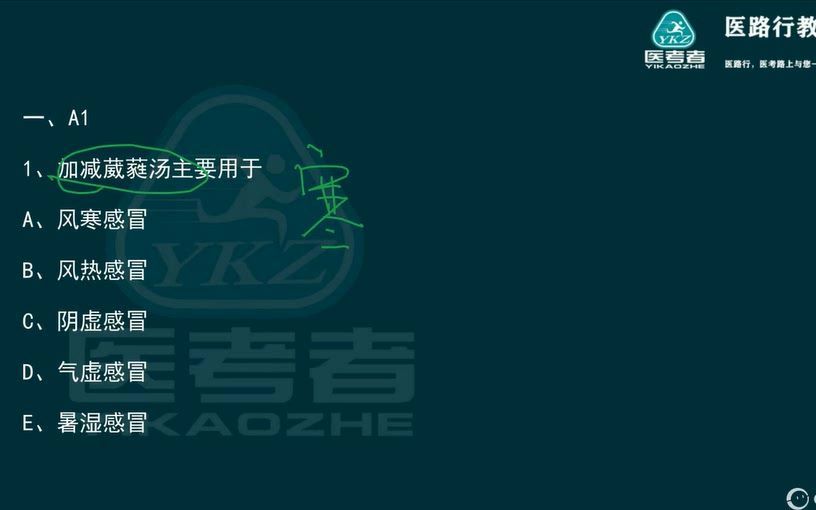 [图]医路行2023年中医内科学复习真题讲解1（1-2单元）