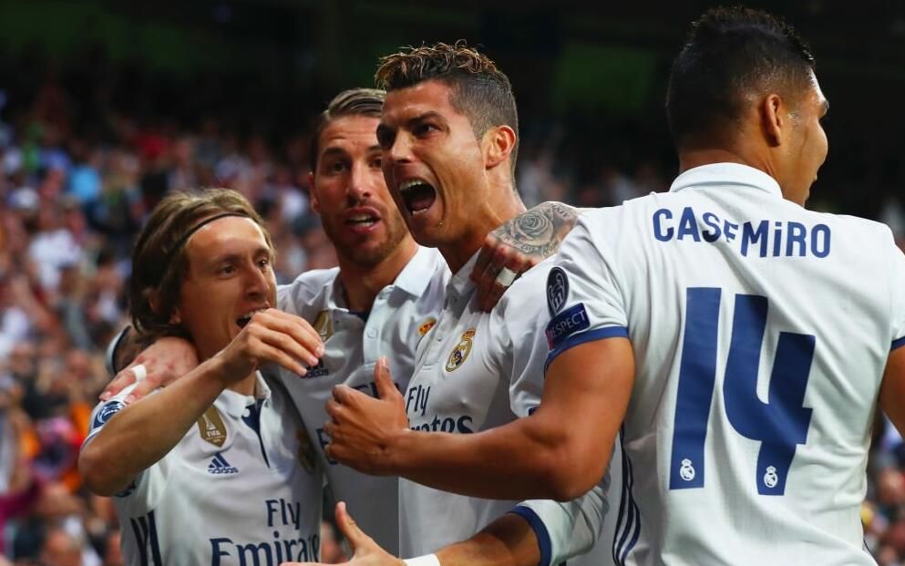 欧冠集锦1617赛季欧冠半决赛首回合c罗戴帽卡瓦哈尔伤退皇马主场完胜