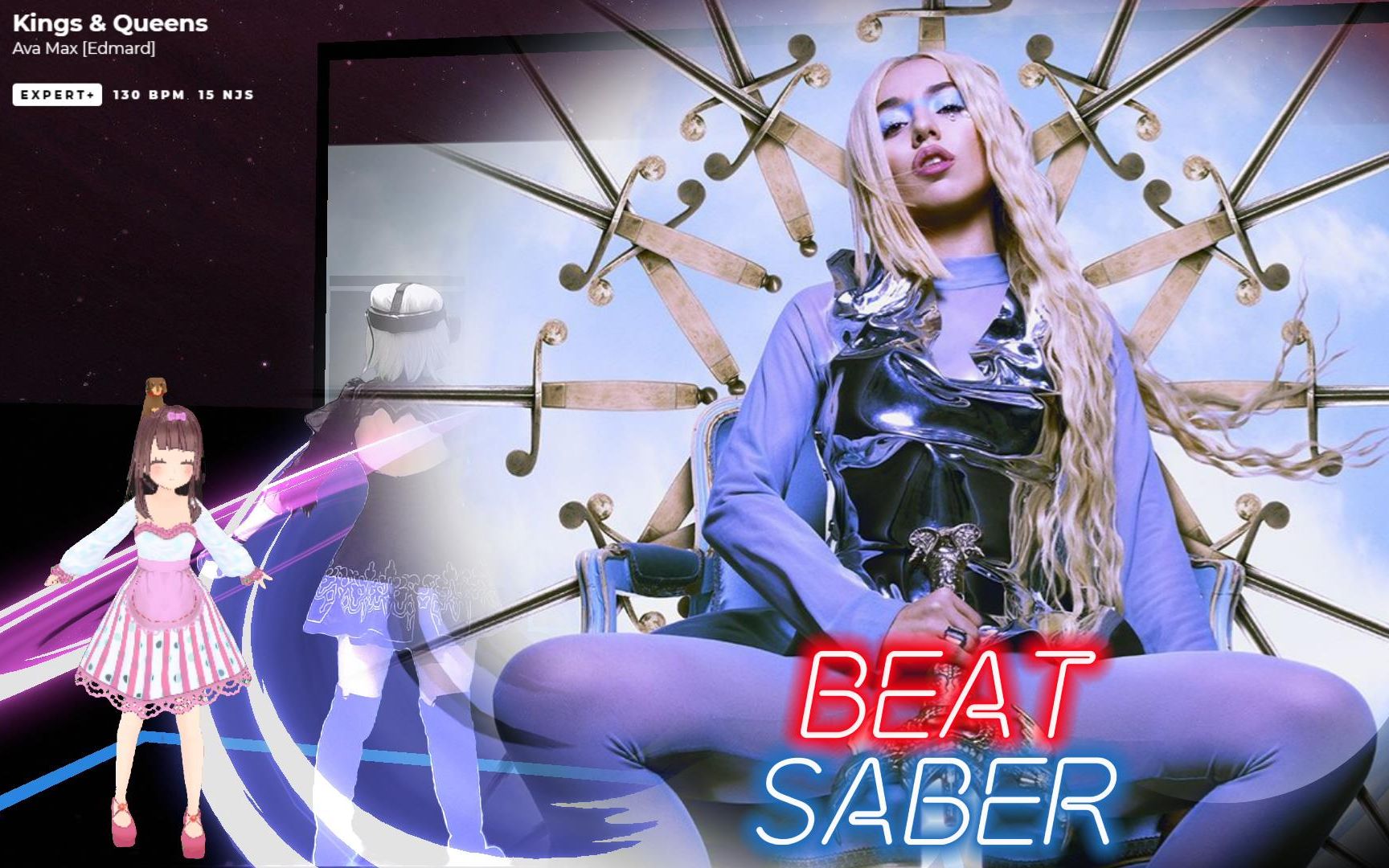 [图][Beat Saber节奏光剑] Ava Max - Kings & Queens国王&王后 (MV视频) Mixed Reality虚拟现实