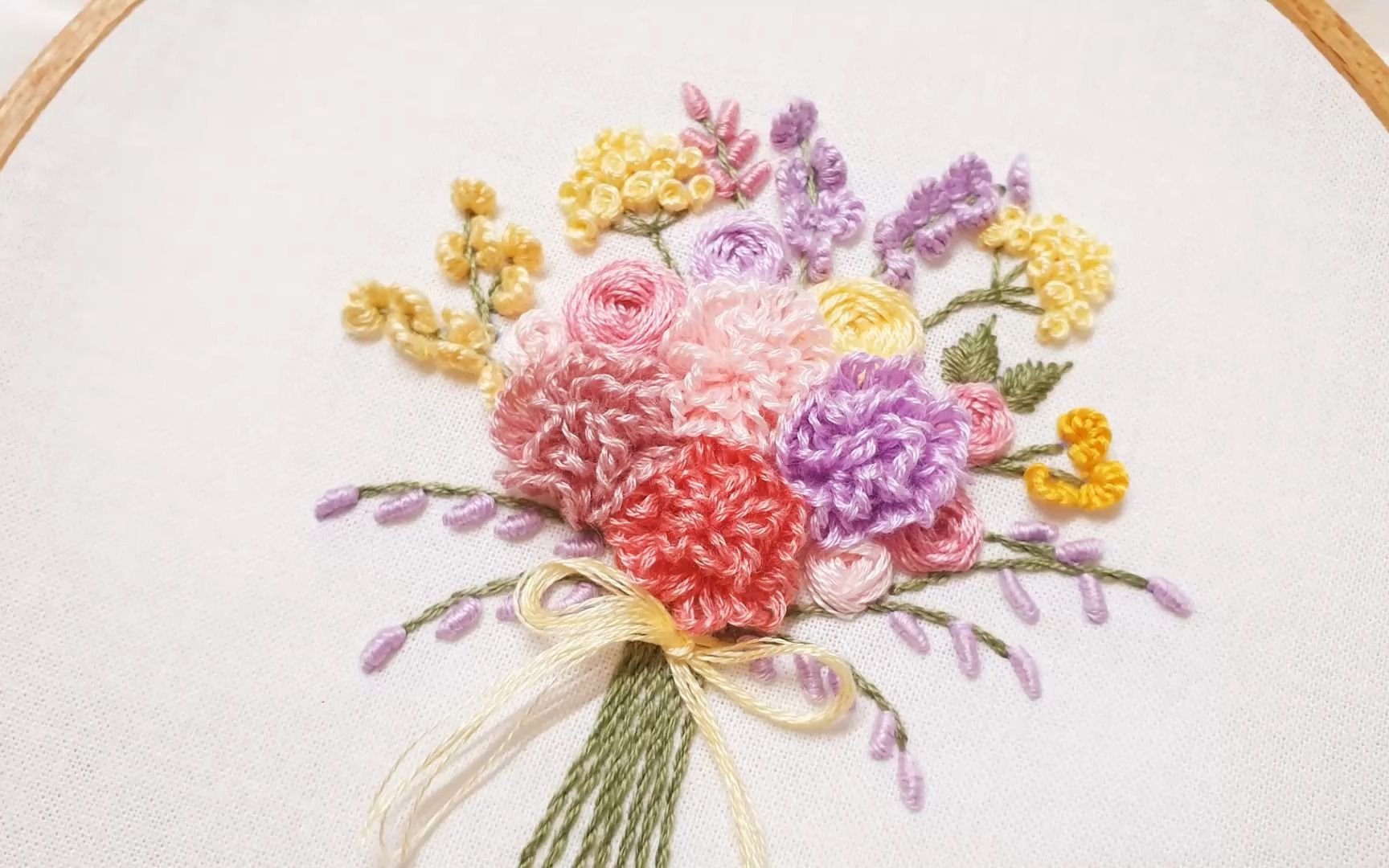 【gamsung stitch】花束刺绣教程flower embroidery