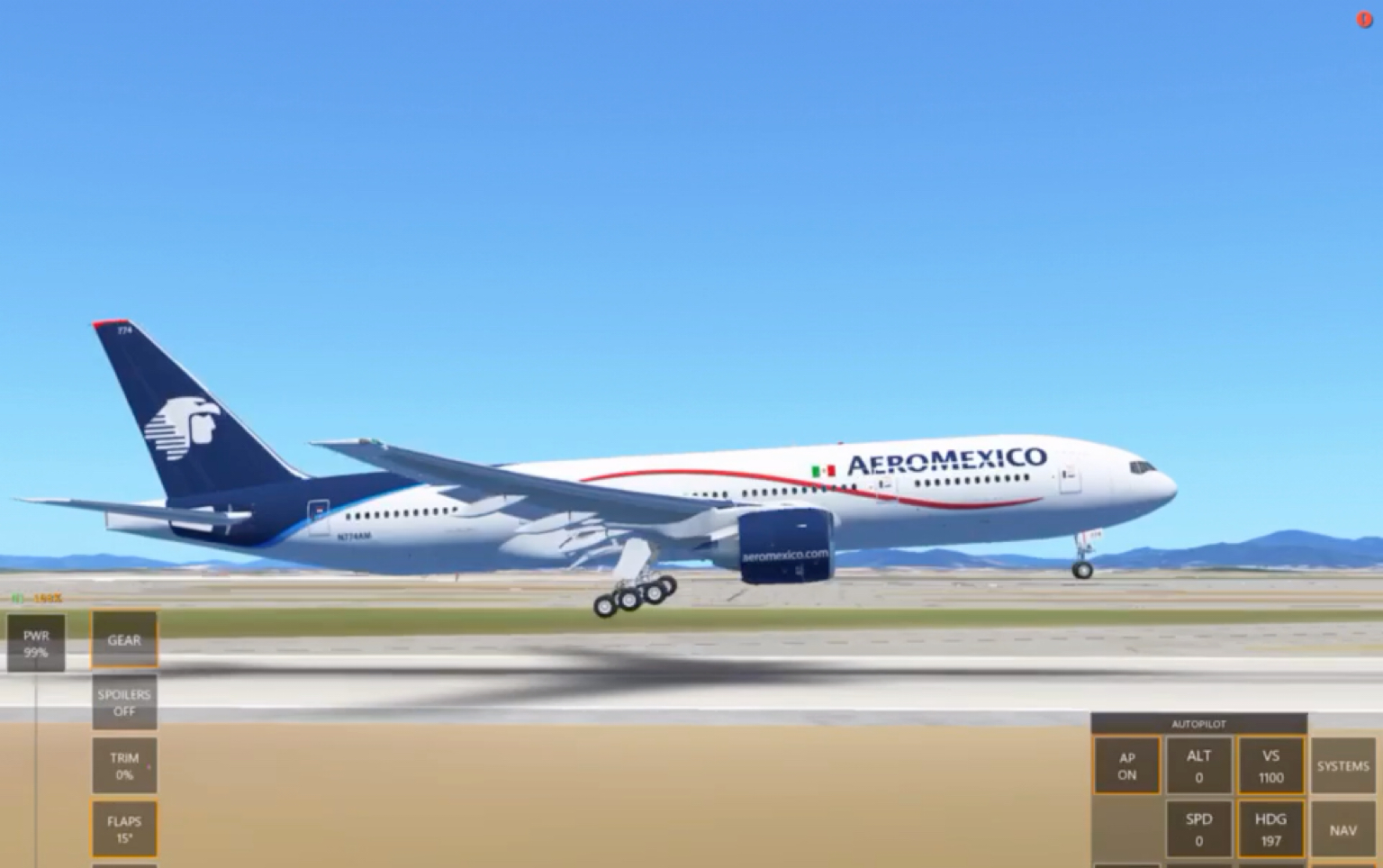 「无限试飞」b777-200er  自动驾驶起飞