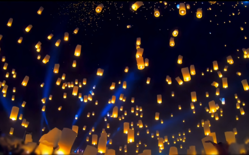 "为你花开满城 为你明灯三千"