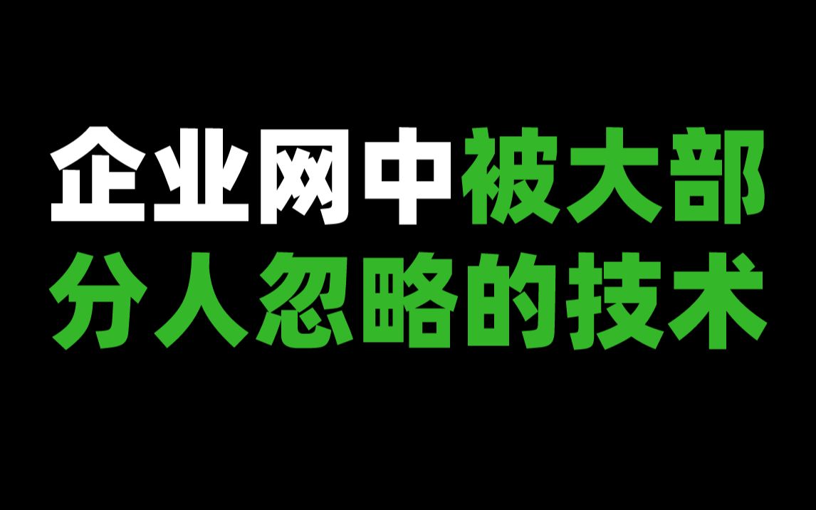 企业网中被大部分人忽略的技术哔哩哔哩bilibili