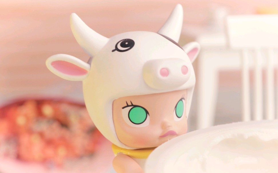 popmart泡泡玛特 molly十二生肖盲盒 爱喝酸奶的牛宝宝