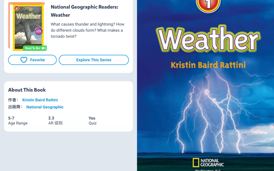 [图]Miss Bean loves Science: National Geographic Readers: Weather!