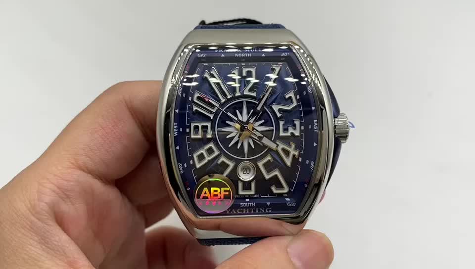 abf法穆兰yachting游艇系列v45酒桶形蓝盘腕表评测