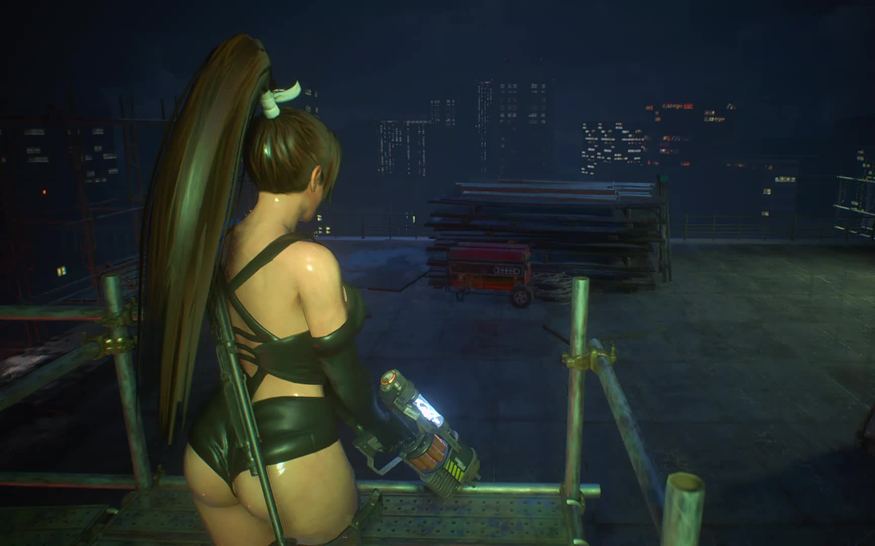 生化危机3重制版吉儿不知火舞吊打追踪者第二形态黑色不知火舞mod