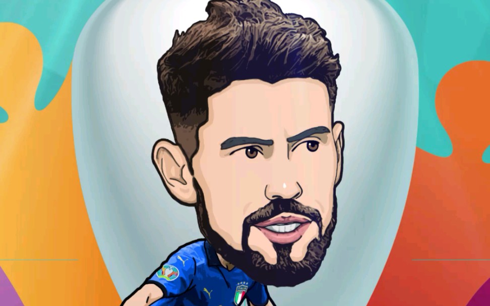 大陶画大咖丨漫画欧洲杯意大利队球星若日尼奥