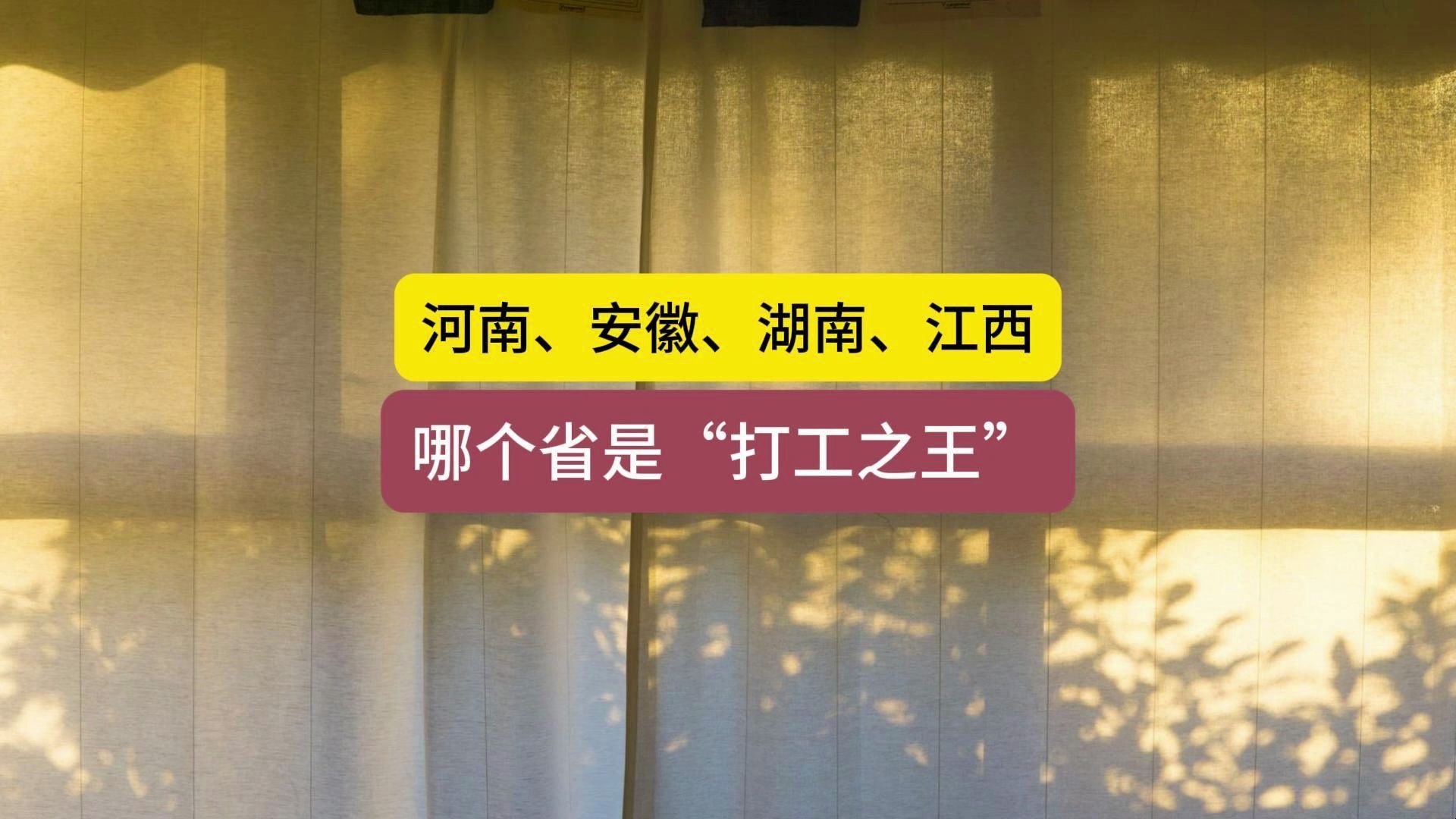 河南、安徽、湖南、江西,谁是打工之王哔哩哔哩bilibili