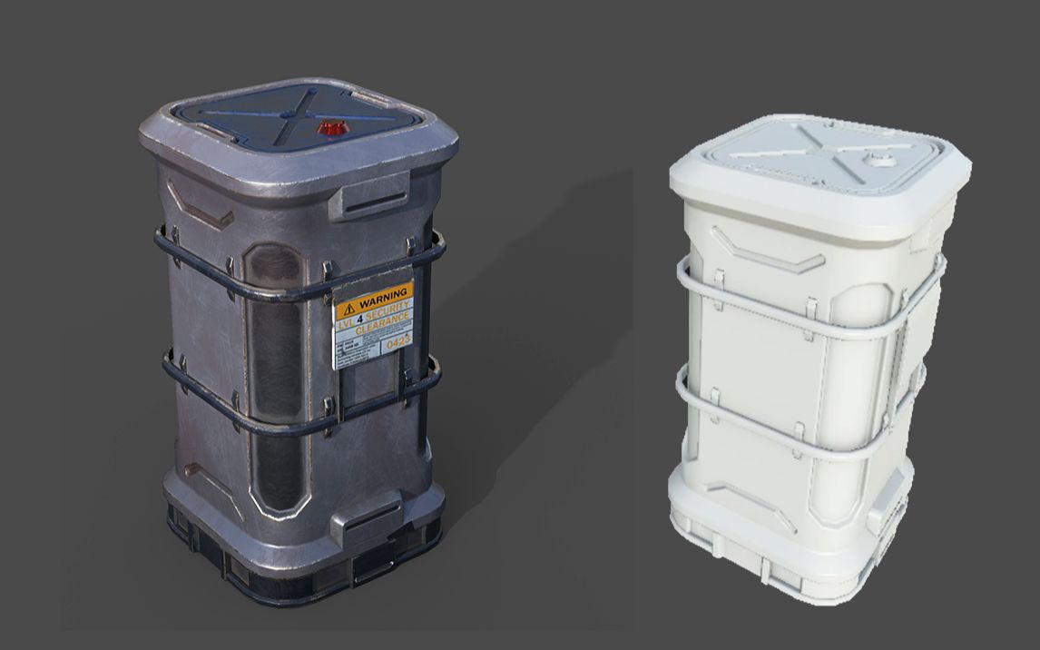 【maya游戏建模】次时代道具炸药箱模型制作,贴图 材质 渲染全流程