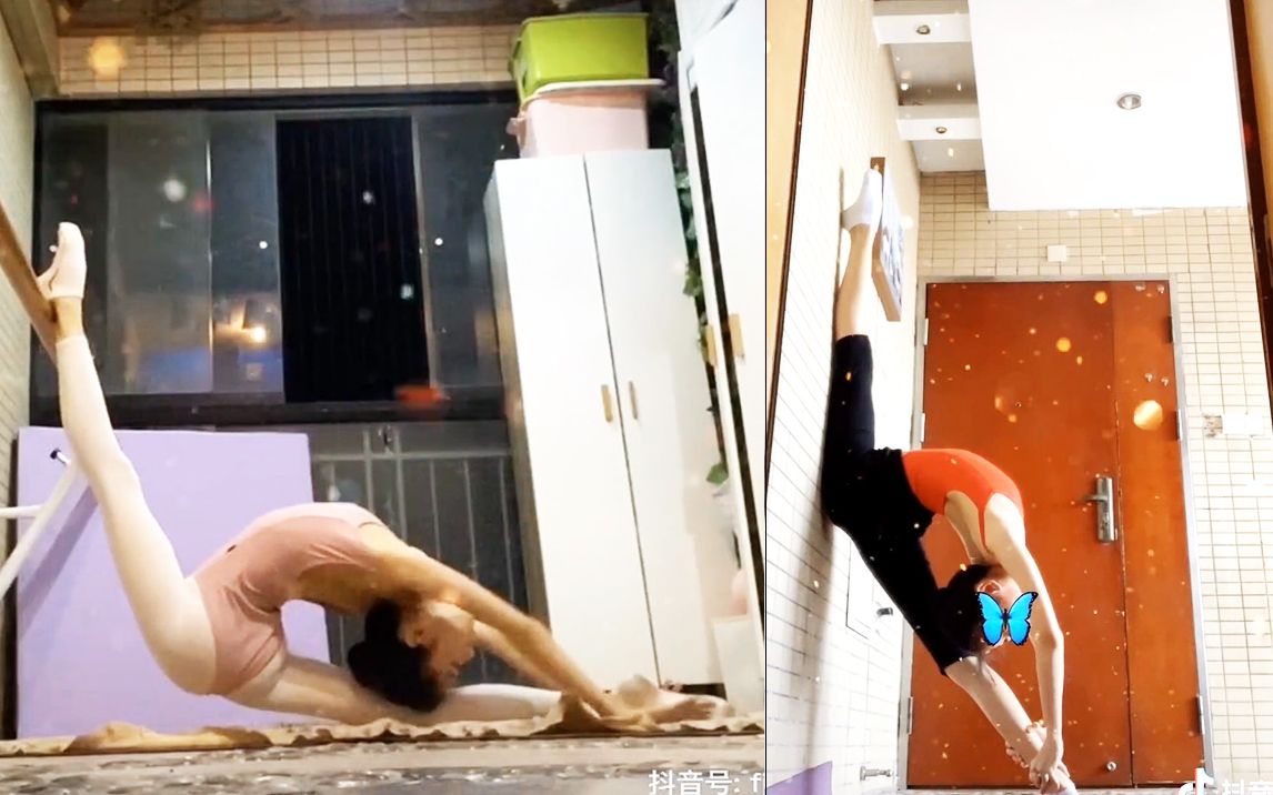 31413岁舞蹈生逆天舞蹈基本功软开度260度吊腰竖叉