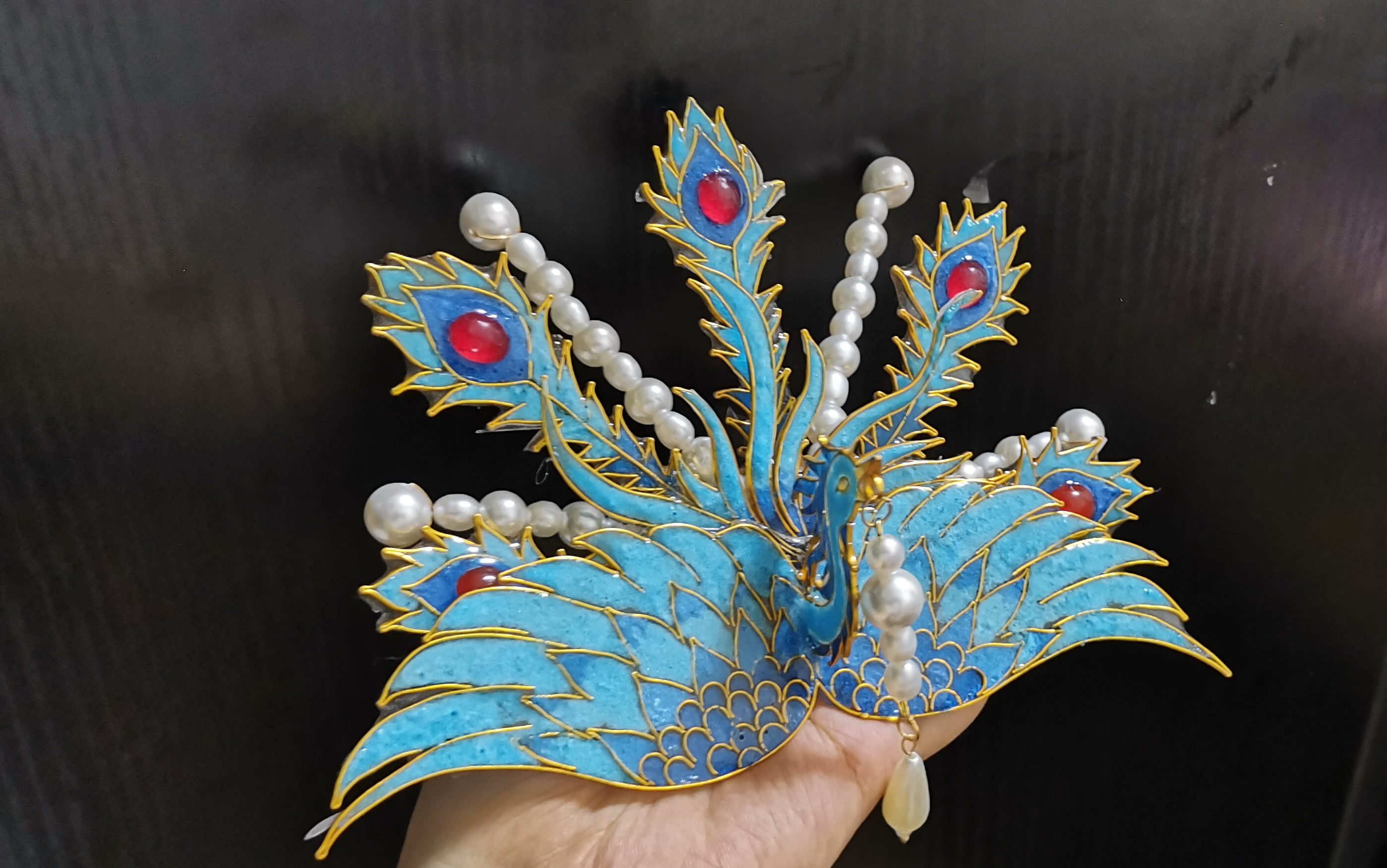 来用掐丝珐琅做个仿烧蓝凤冠叭送给要结婚的闺蜜她感动哭了